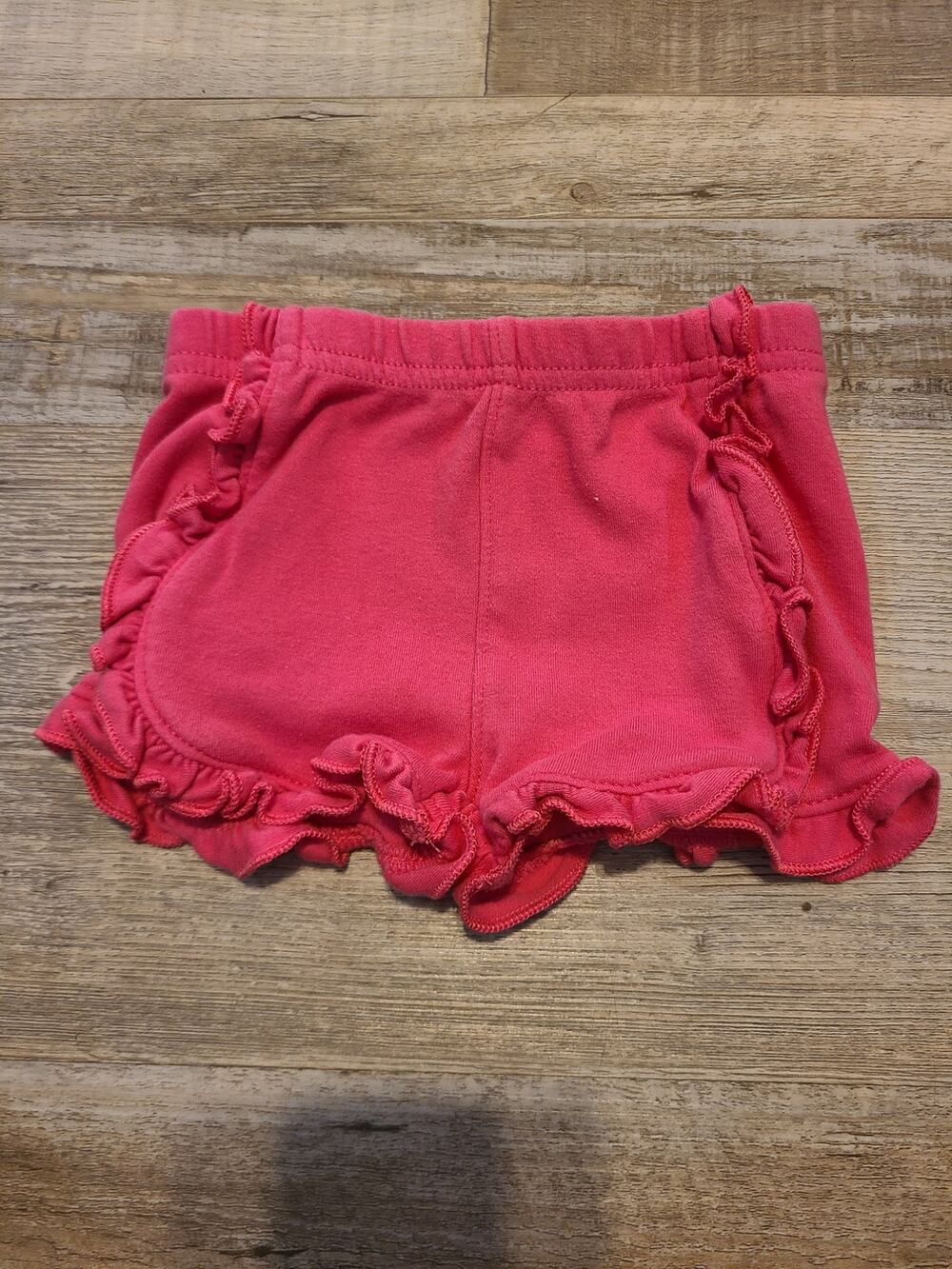 Garanimals 0 to 3 months girls pink ruffle shorts